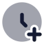 Clockplus icon with bulk rounded style