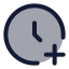 Clockplus icon with duotone rounded style