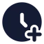 Clockplus icon with solid rounded style