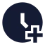 Clockplus icon with solid sharp style