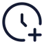 Clockplus icon with stroke rounded style