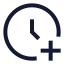 Clockplus icon with stroke sharp style