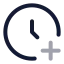 Clockplus icon with twotone rounded style