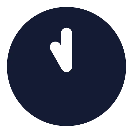 Clock 11 Icon in Solid Rounded style
