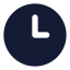 Clock 3 icon with solid rounded style