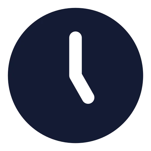 Clock 5 Icon in Solid Rounded style