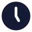 Clock 5 icon with solid rounded style