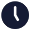 Clock 5 icon with solid standard style