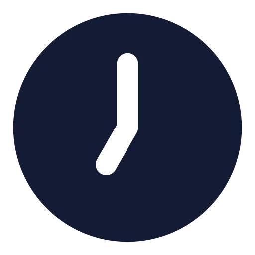 Clock 7 Icon in Solid Rounded style