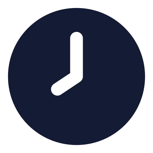 Clock 8 Icon in Solid Rounded style