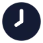 Clock 8 icon with solid rounded style
