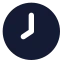 Clock 8 icon with solid standard style