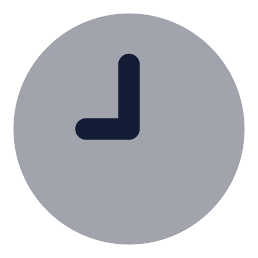 Clock 9 Icon in Bulk Rounded style