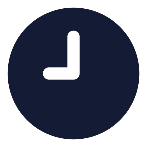 Clock 9 Icon in Solid Rounded style