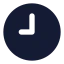 Clock 9 icon with solid rounded style
