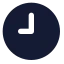 Clock 9 icon with solid standard style