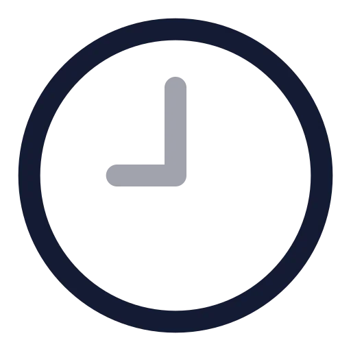 Clock 9 Icon in Twotone Rounded style