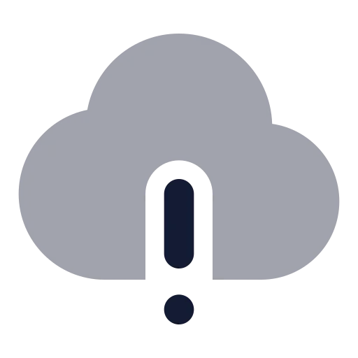 Cloud Alert Icon in Bulk Rounded style
