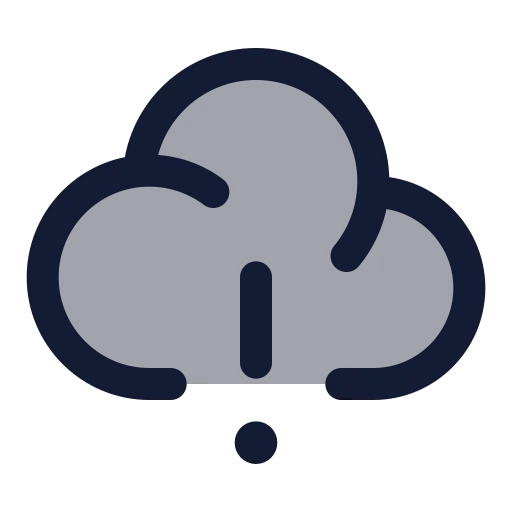 Cloud Alert Icon in Duotone Rounded style