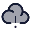 Cloudalert icon with duotone rounded style