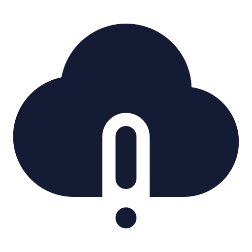 Cloud Alert Icon in Solid Rounded style