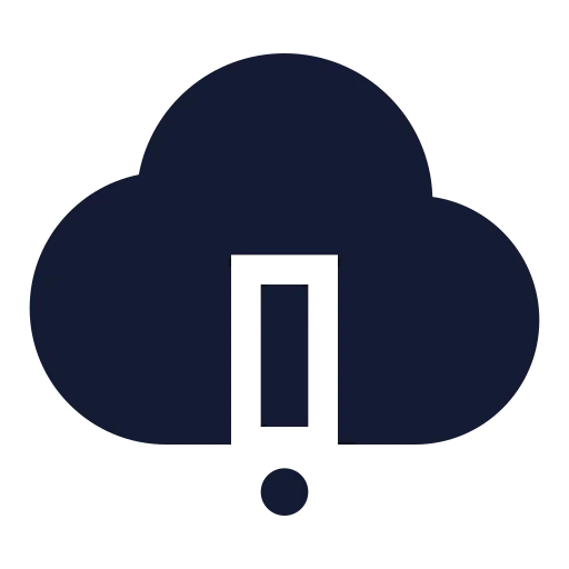 Cloud Alert Icon in Solid Sharp style