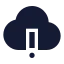 Cloudalert icon with solid sharp style