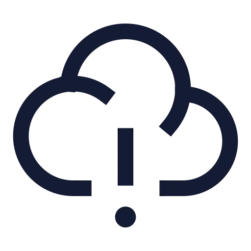 Cloud Alert Icon in Stroke Sharp style