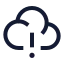 Cloudalert icon with stroke sharp style