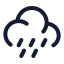 Cloudangledrain icon with stroke rounded style