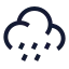 Cloudangledrain icon with stroke sharp style