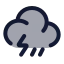 Cloudangledrainzap icon with duotone rounded style