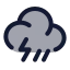 Cloudangledrainzap icon with duotone standard style