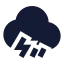 Cloudangledrainzap icon with solid sharp style