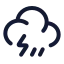 Cloudangledrainzap icon with stroke rounded style