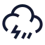 Cloudangledrainzap icon with stroke sharp style
