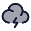 Cloudangledzap icon with duotone rounded style