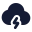 Cloudangledzap icon with solid rounded style