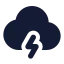 Cloudangledzap icon with solid standard style