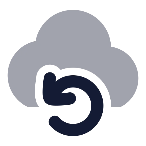 Cloud Backup Icon in Bulk Rounded style