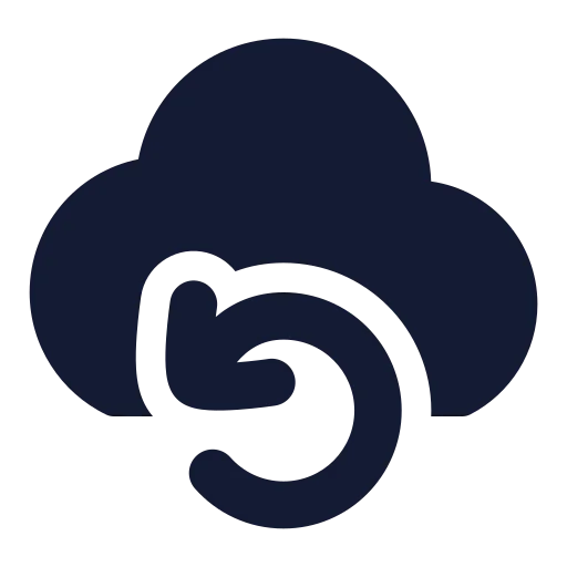 Cloud Backup Icon in Solid Rounded style