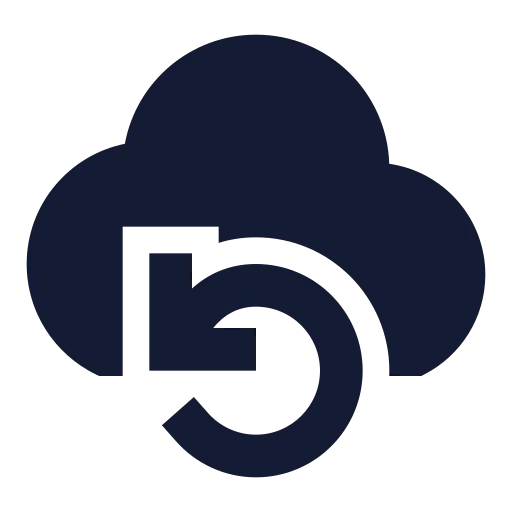 Cloud Backup Icon in Solid Sharp style