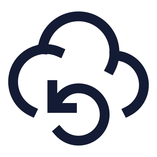 Cloud Backup Icon in Stroke Sharp style