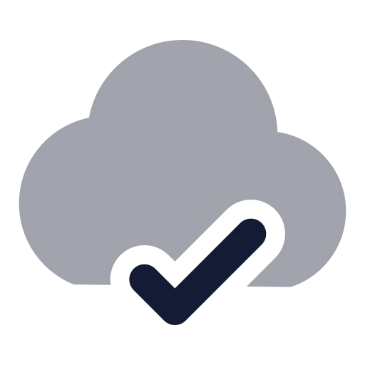 Cloud Check Icon in Bulk Rounded style