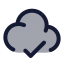 Cloudcheck icon with duotone rounded style