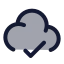Cloudcheck icon with duotone standard style