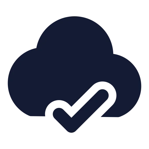 Cloud Check Icon in Solid Rounded style