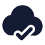 Cloudcheck icon with solid rounded style