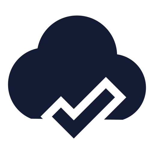 Cloud Check Icon in Solid Sharp style