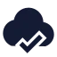 Cloudcheck icon with solid sharp style